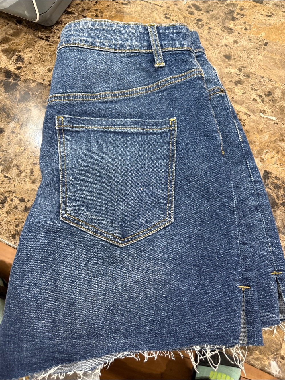 Women’s Blue Denim Jeans Skirt - Classic Raw Hem